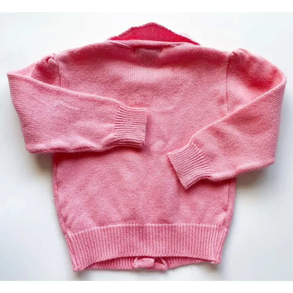 Toddler Girl's Vintage Pink Cardigan Sweater Size Small
